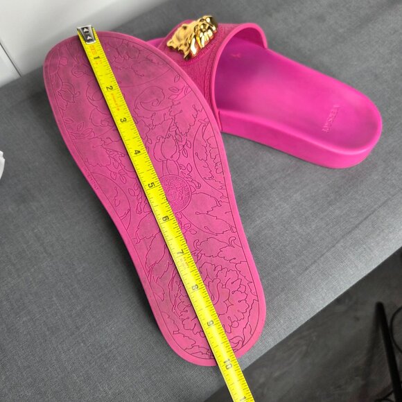 Women's Versace Fuchsia Pink Palazzo Medusa Slides COA - Size EU 39 - Picture 9 of 11